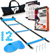 Pro Agility Ladder and Cones - Speed and Agility Training Set with 15 Ft Fixed-Rung Ladder & 12 Cones for Soccer, Football, Sports, Exercise, Workout, Footwork Drills - Includes Heavy Duty Carry Bag - Image 1