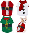 3-Piece Dog & Cat Christmas Shirts - Santa Claus, Snowman, Elf Patterns - Large, Cotton/Polyester, Cosplay Pet Apparel - Image 1