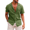 Men'S Tops Casual Button down Shirt Short Sleeve Beach Shirt Summer Mens Clothing - Image 1