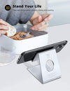Cell Phone Stand, Desk Phone Holder Cradle, Compatible with Phone 12 Mini 11 Pro Xs Max XR X 8 7 6 plus SE, All Smartphones Charging Dock, Office Desktop Accessories - Silver - Image 2