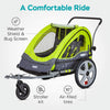 Remolque doble para bicicleta Quick-N-Ez para niños pequeños y niños. Se convierte en cochecito o carrito para correr. Capota 2 en 1. Acoplamiento universal para bicicleta. Marco plegable. Varios colores - Image 2